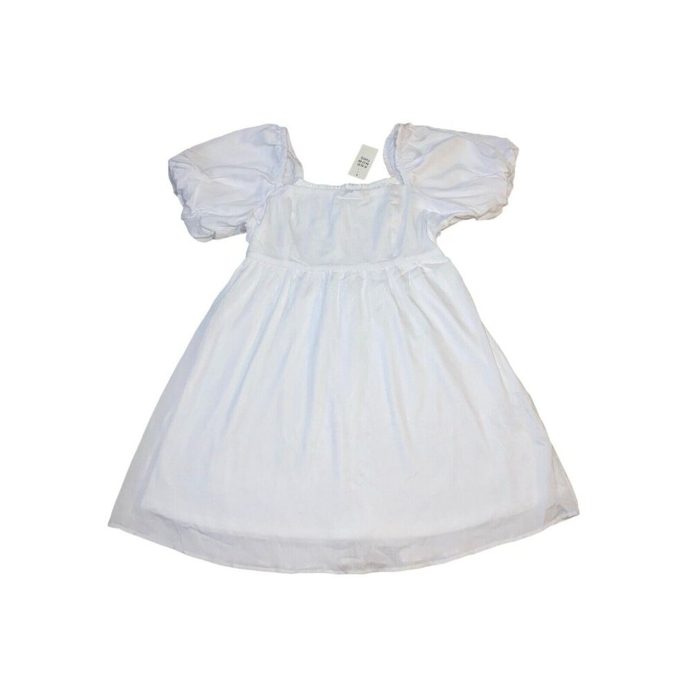 And Now This Mini Dress Puff Sleeves  White Dress Size Large
